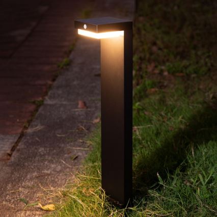 Zuma Line - Ηλιακό LED φως με αισθητήρα κίνησης και λυκόφωτος LED/4,5W/2000 mAh IP44 μαύρο