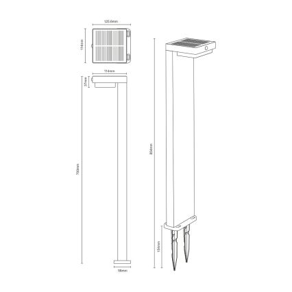 Zuma Line - Ηλιακό LED φως με αισθητήρα κίνησης και λυκόφωτος LED/4,5W/2000 mAh IP44 μαύρο