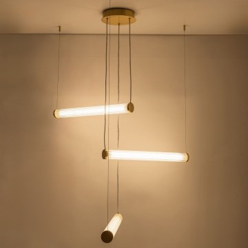 Zuma Line - Ρυθμιζόμενο LED κρεμαστό φωτιστικό με καλώδιο LED/64W/230V 2700-6500K χρυσό + τηλεχειριστήριο
