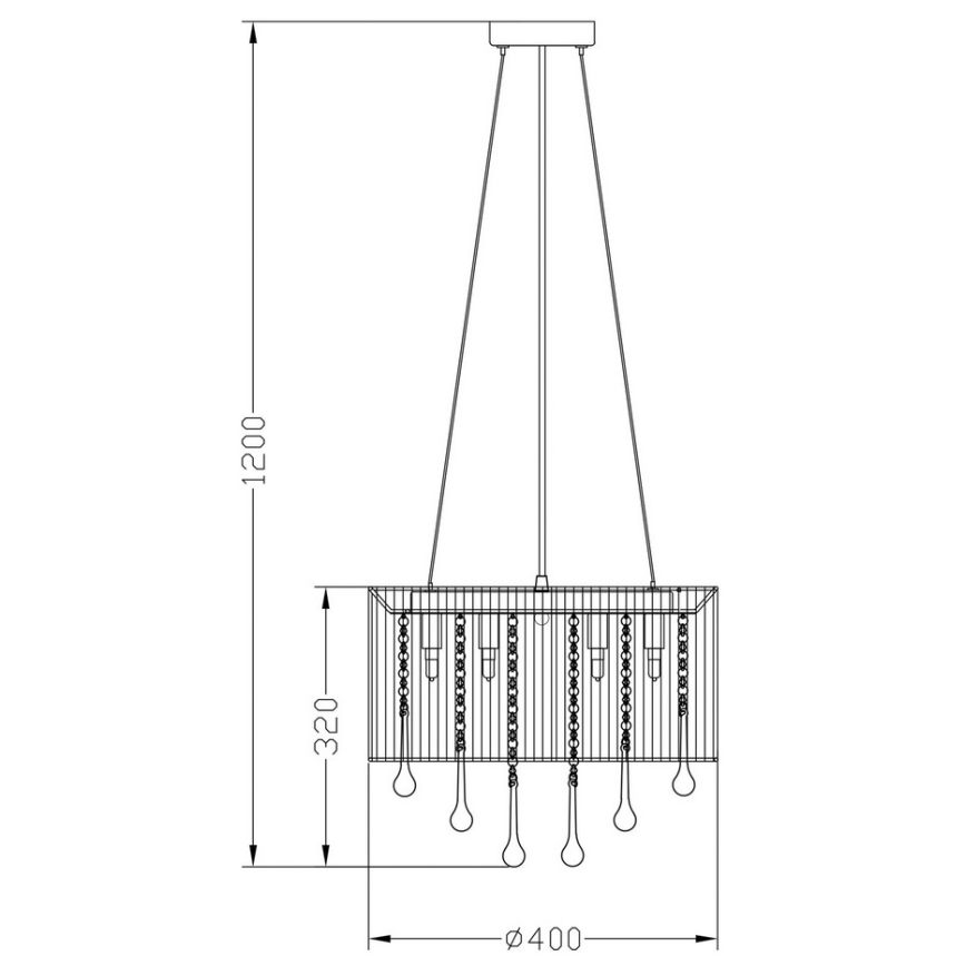 Zuma Line - Πολυέλαιος 8xG9/40W/230V μαύρο