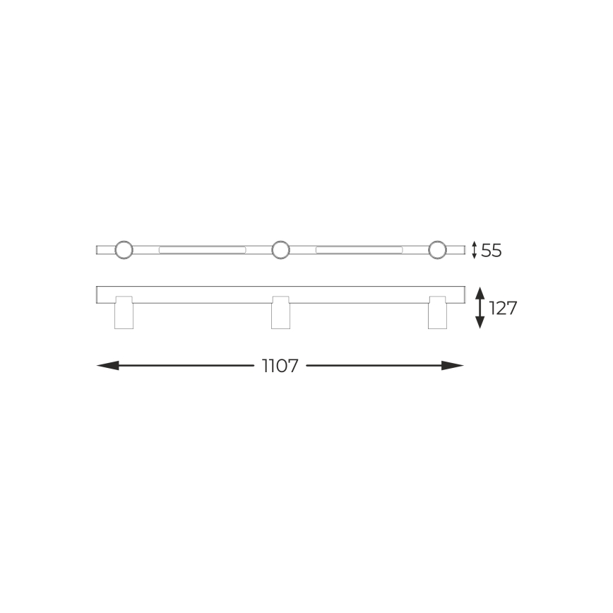Zuma Line - Φωτιστικό σποτ τοίχου LED 3xGU10/5W/230V + 2xLED/8W μαύρο