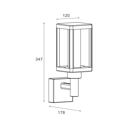 Zuma Line - Φωτιστικό τοίχου LED εξωτερικού χώρου LED/12W/230V IP65 μαύρο