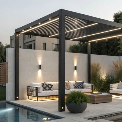 Zuma Line - Επιτοίχιο φωτιστικό εξωτερικού χώρου 2xGU10/35W/230V IP44 μαύρο