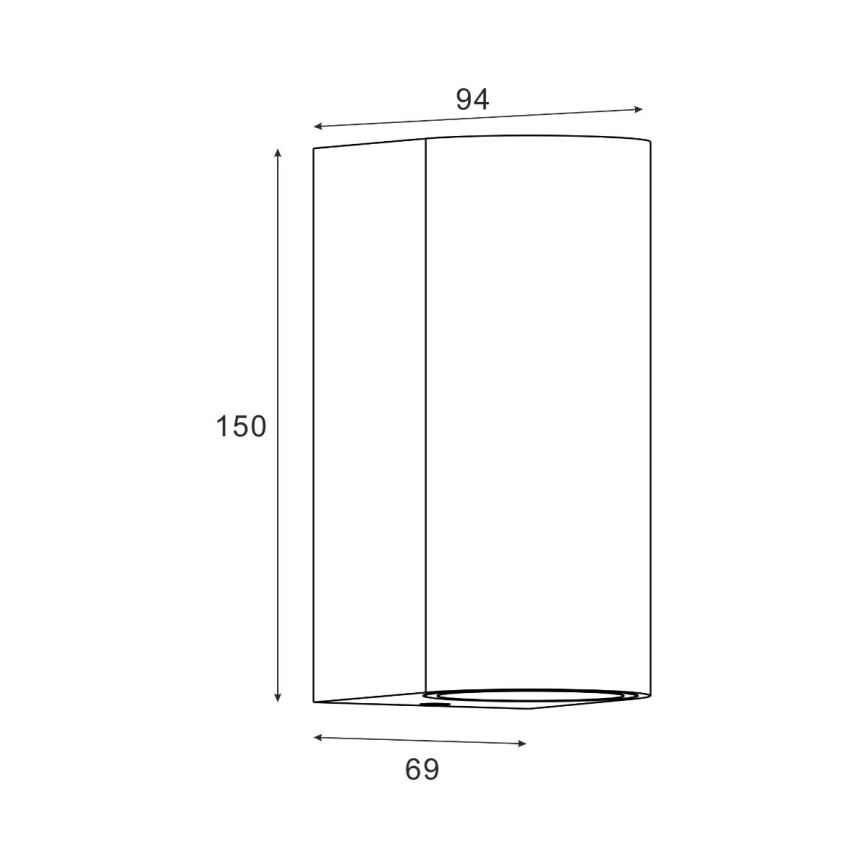 Zuma Line - Επιτοίχιο φωτιστικό εξωτερικού χώρου 2xGU10/35W/230V IP44 μαύρο