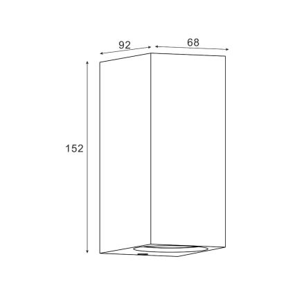 Zuma Line - Επιτοίχιο φωτιστικό εξωτερικού χώρου 2xGU10/35W/230V IP44 μαύρο