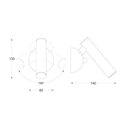 Zuma Line - Φωτιστικό σποτ τοίχου LED LED/5W/230V μαύρο