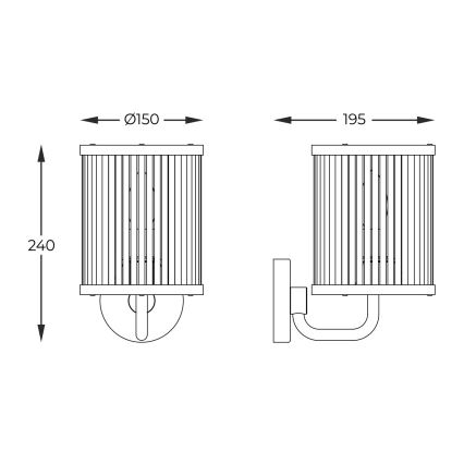 Zuma Line - Λάμπα τοίχου 1xE14/60W/230V γυαλιστερό χρώμιο