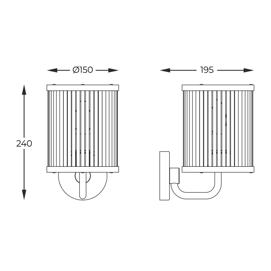 Zuma Line - Λάμπα τοίχου 1xE14/60W/230V γυαλιστερό χρώμιο