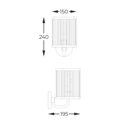 Zuma Line - Λάμπα τοίχου 1xE14/60W/230V μαύρο