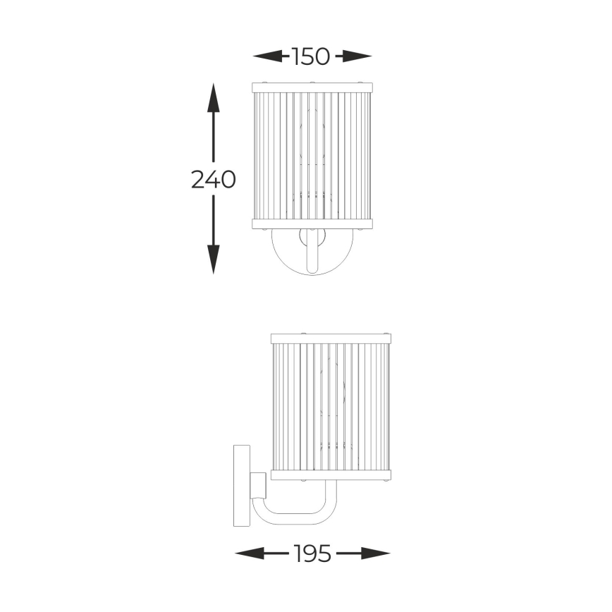 Zuma Line - Λάμπα τοίχου 1xE14/60W/230V μαύρο
