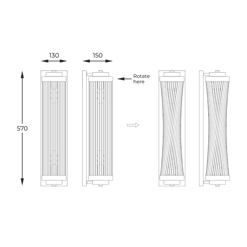 Zuma Line - Φωτιστικό τοίχου 2xE14/60W/230V γυαλιστερό χρώμιο