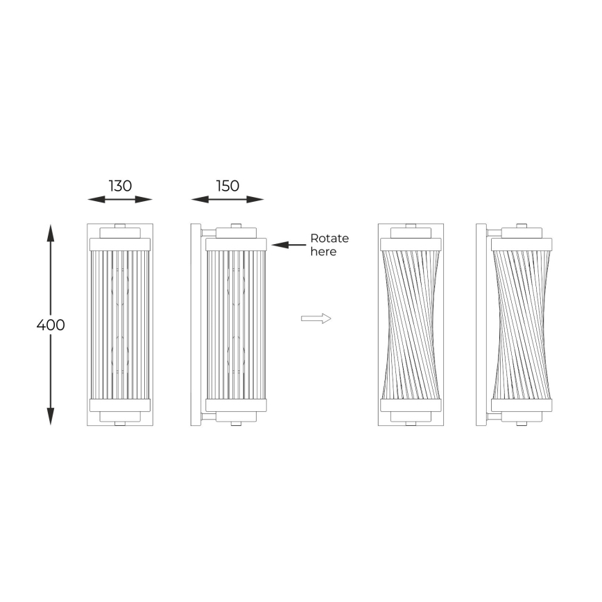 Zuma Line - Φωτιστικό τοίχου 2xE14/60W/230V γυαλιστερό χρώμιο