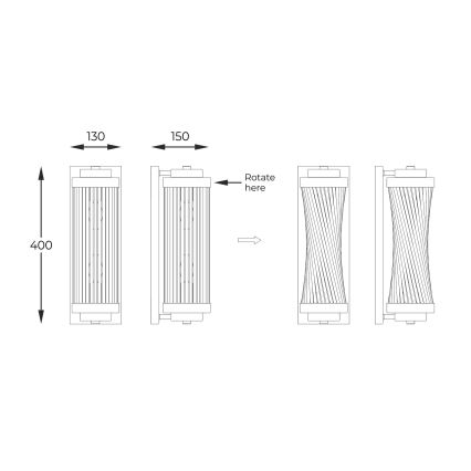 Zuma Line - Φωτιστικό τοίχου 2xE14/60W/230V χρυσαφί