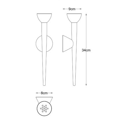Zuma Line - Επιτοίχιο φωτιστικό LED/5W/230V χρυσό