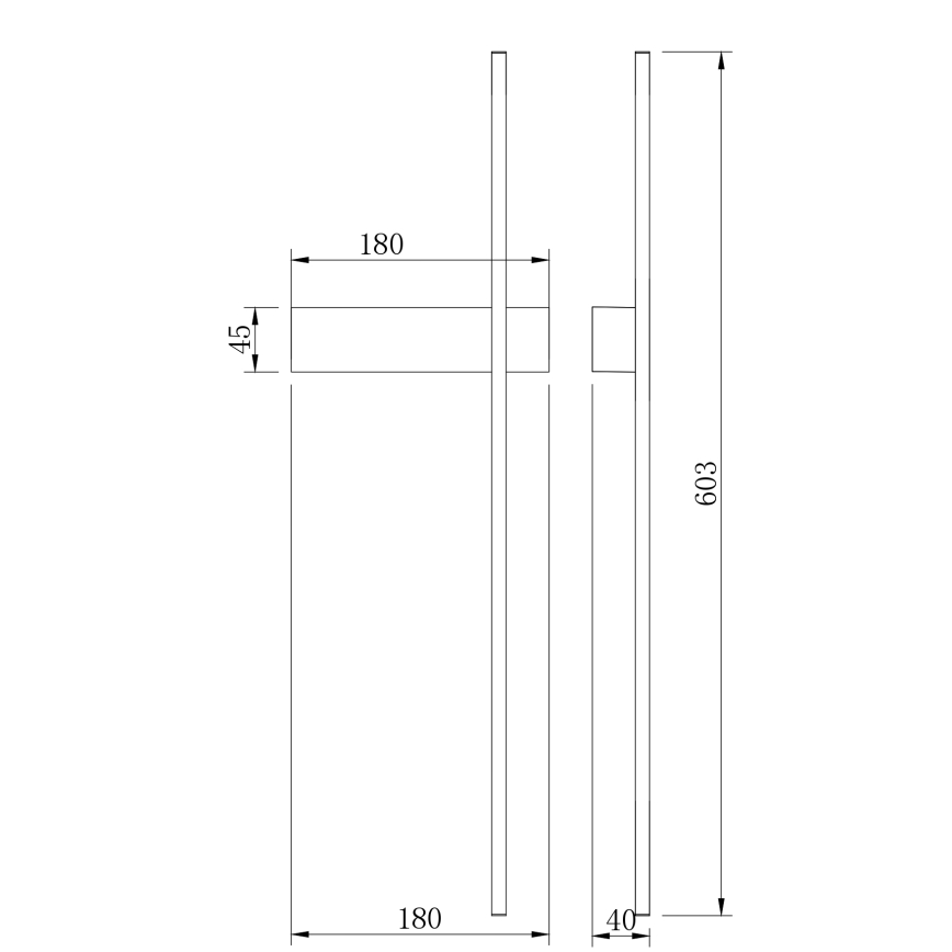 Zuma Line - Φωτιστικό τοίχου LED/8W/230V 3000/4000/6000K 60 cm μαύρο