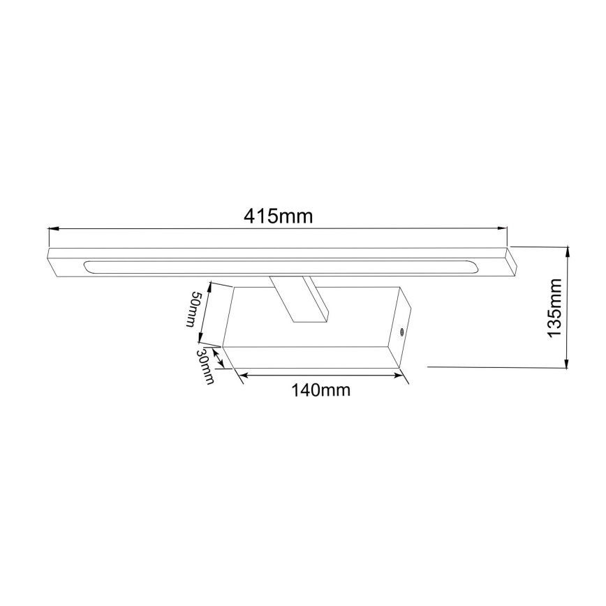 Zuma Line - Φωτισμός καθρέφτη μπάνιου LED LED/12W/230V 41 cm IP44 μαύρο