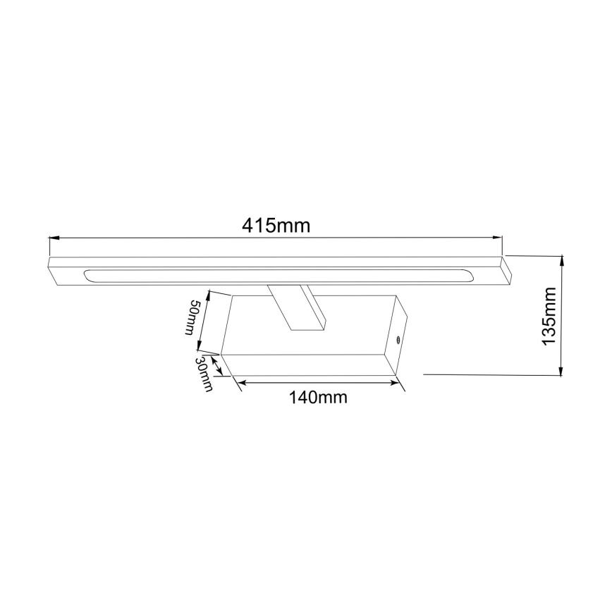 Zuma Line - Φωτισμός καθρέφτη μπάνιου LED LED/12W/230V 41 cm IP44 γυαλιστερό χρώμιο