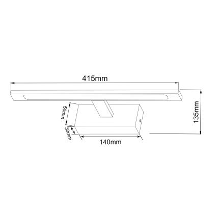 Zuma Line - Φωτισμός καθρέφτη μπάνιου LED LED/12W/230V 41 cm IP44 χρυσαφί