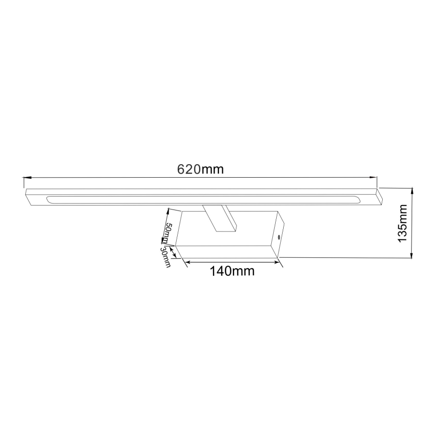 Zuma Line - Φωτισμός καθρέφτη μπάνιου LED LED/20W/230V 62 cm IP44 μαύρο