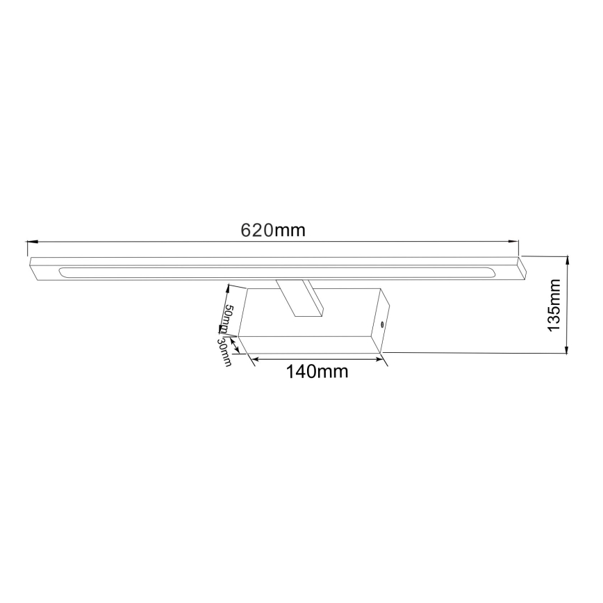 Zuma Line - Φωτισμός καθρέφτη μπάνιου LED LED/20W/230V 62 cm IP44 γυαλιστερό χρώμιο