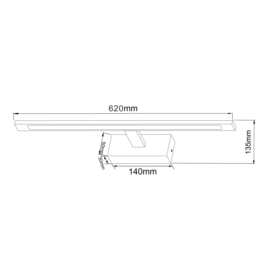 Zuma Line - Φωτισμός καθρέφτη μπάνιου LED LED/20W/230V 62 cm IP44 χρυσαφί