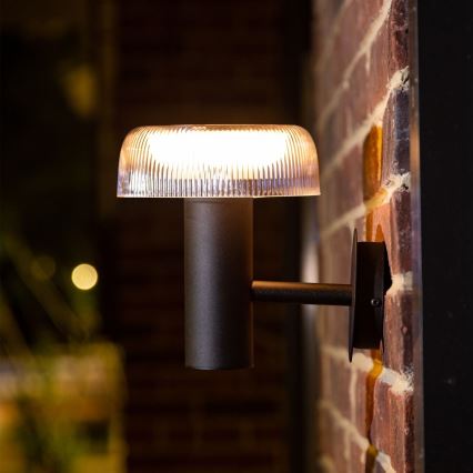 Zuma Line - LED ηλιακό τοίχου φωτιστικό LED/2,5W/2000 mAh IP44 μαύρο