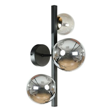 Zuma Line - Επιτοίχιο φωτιστικό 3xG9/8W/230V μαύρο/καπνισμένο μαύρο