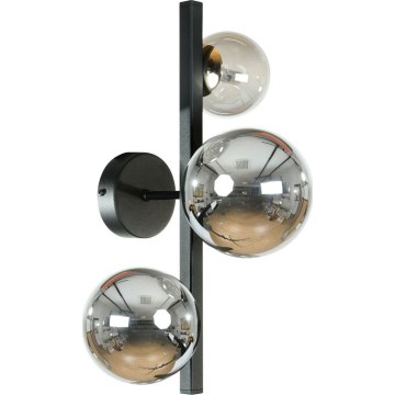 Zuma Line - Επιτοίχιο φωτιστικό 3xG9/8W/230V μαύρο/καπνισμένο μαύρο