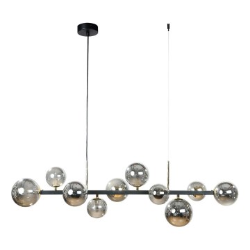 Zuma Line - Κρεμαστό φωτιστικό με καλώδιο 10xG9/8W/230V μαύρο/καπνιστό μαύρο