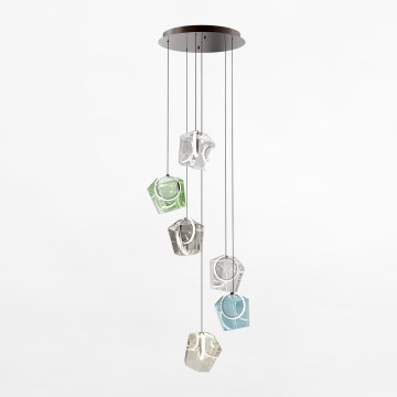 Zuma Line -  Κρεμαστό φωτιστικό οροφής LED 6xLED/6W/230V μαύρο/πολύχρωμα
