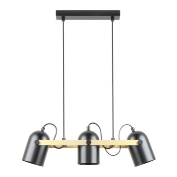 Zuma Line - Πολύφωτο με συρματόσχοινο 3xE27/40W/230V μαύρο/μπεζ