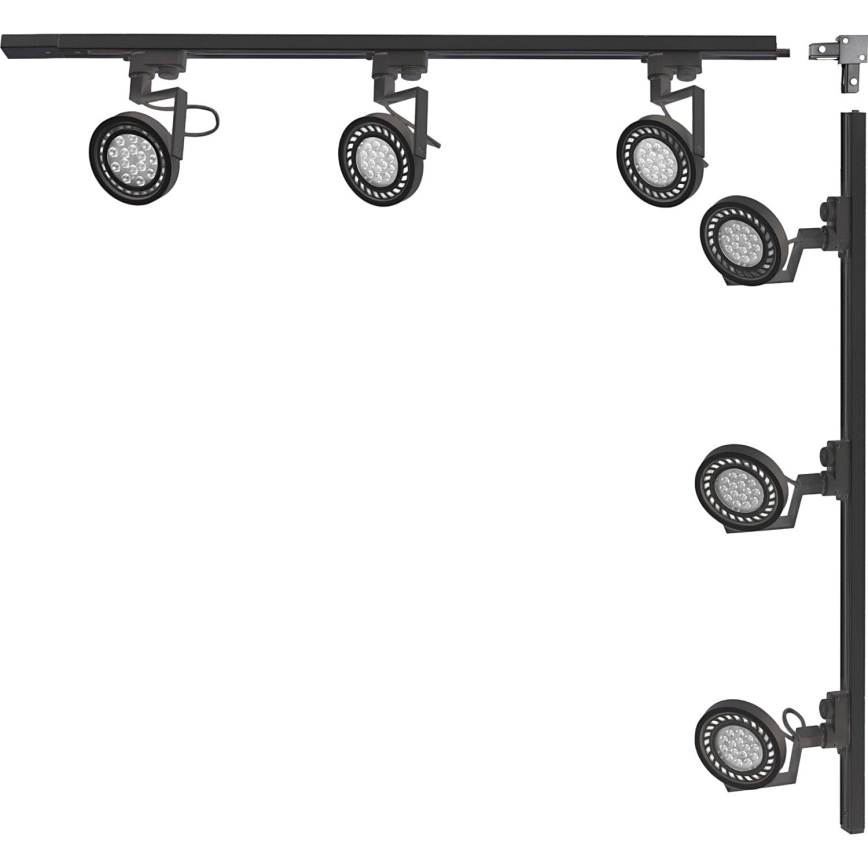 Zuma Line - Σποτ φωτιστικό σε σύστημα ράγας 6xGU10/15W/230V μαύρο