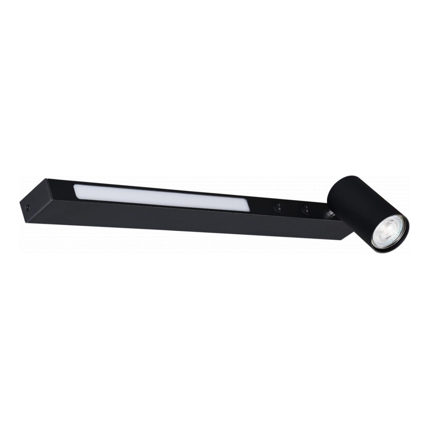 Zuma Line - Φωτιστικό σποτ τοίχου LED 1xGU10/5W/230V + LED/8W μαύρο