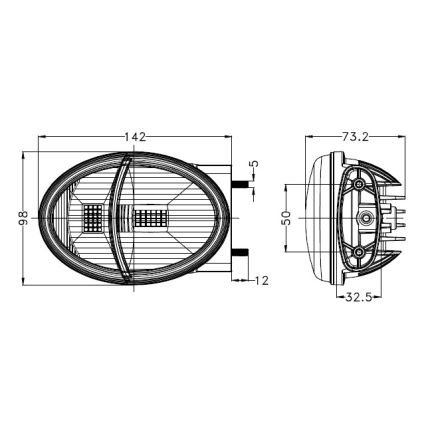 Εμπρόσθιος LED προβολέας για τρακτέρ LED/102W/10-30V IP69 5700K