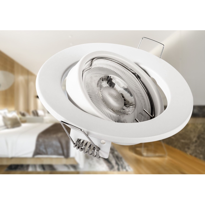 Εντοιχισμένο φωτιστικό οροφής 1xGU10/MR16/10W/230V διάμ. 9 cm λευκό