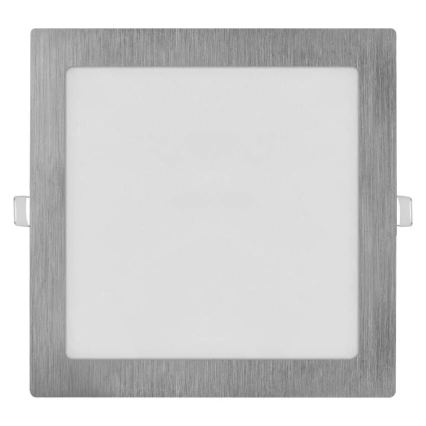 Εντοιχισμένο φωτιστικό οροφής LED NEXXO, LED/18W/230V, 3000/3500/4000K, ασημί, 22,5x22,5 cm