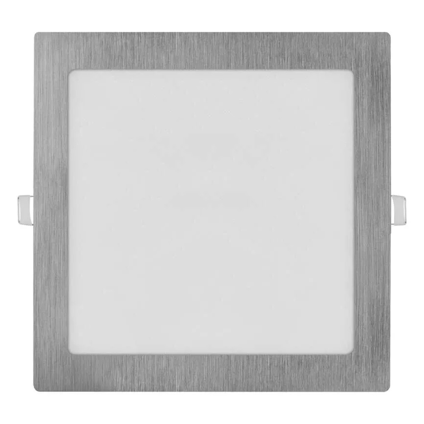 Εντοιχισμένο φωτιστικό οροφής LED NEXXO, LED/18W/230V, 3000/3500/4000K, ασημί, 22,5x22,5 cm