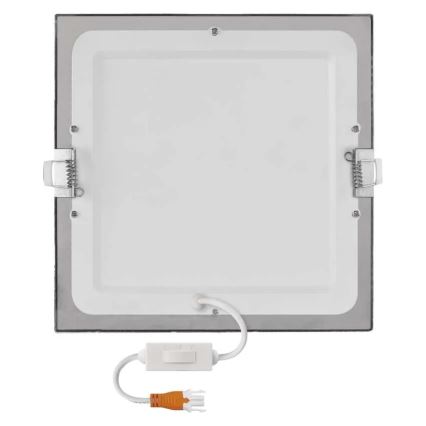 Εντοιχισμένο φωτιστικό οροφής LED NEXXO, LED/18W/230V, 3000/3500/4000K, ασημί, 22,5x22,5 cm