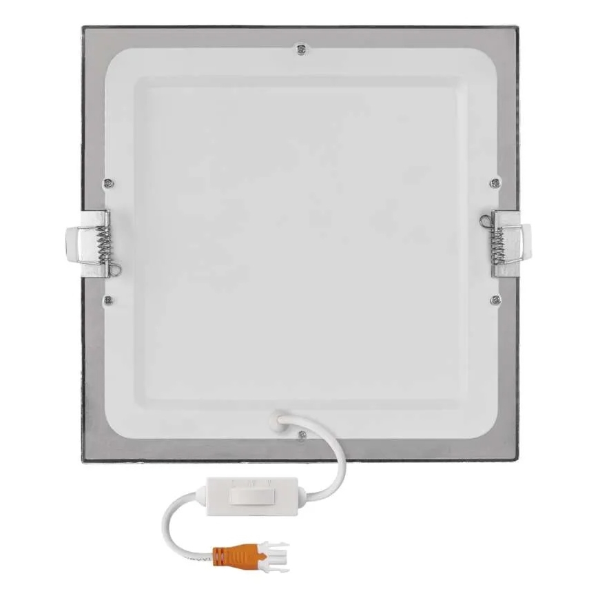 Εντοιχισμένο φωτιστικό οροφής LED NEXXO, LED/18W/230V, 3000/3500/4000K, ασημί, 22,5x22,5 cm