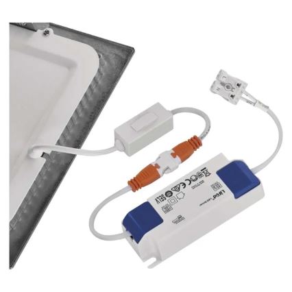 Εντοιχισμένο φωτιστικό οροφής LED NEXXO, LED/18W/230V, 3000/3500/4000K, ασημί, 22,5x22,5 cm
