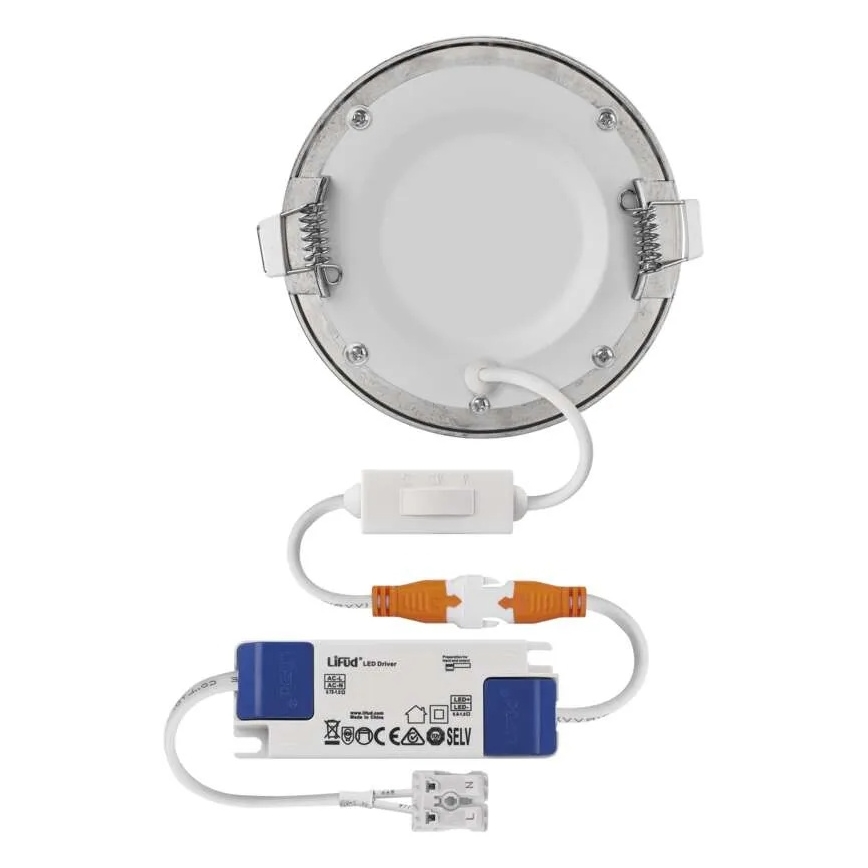 Εντοιχισμένο φωτιστικό οροφής LED NEXXO LED/7W/230V 3000/3500/4000K ασημί διάμ. 12 cm
