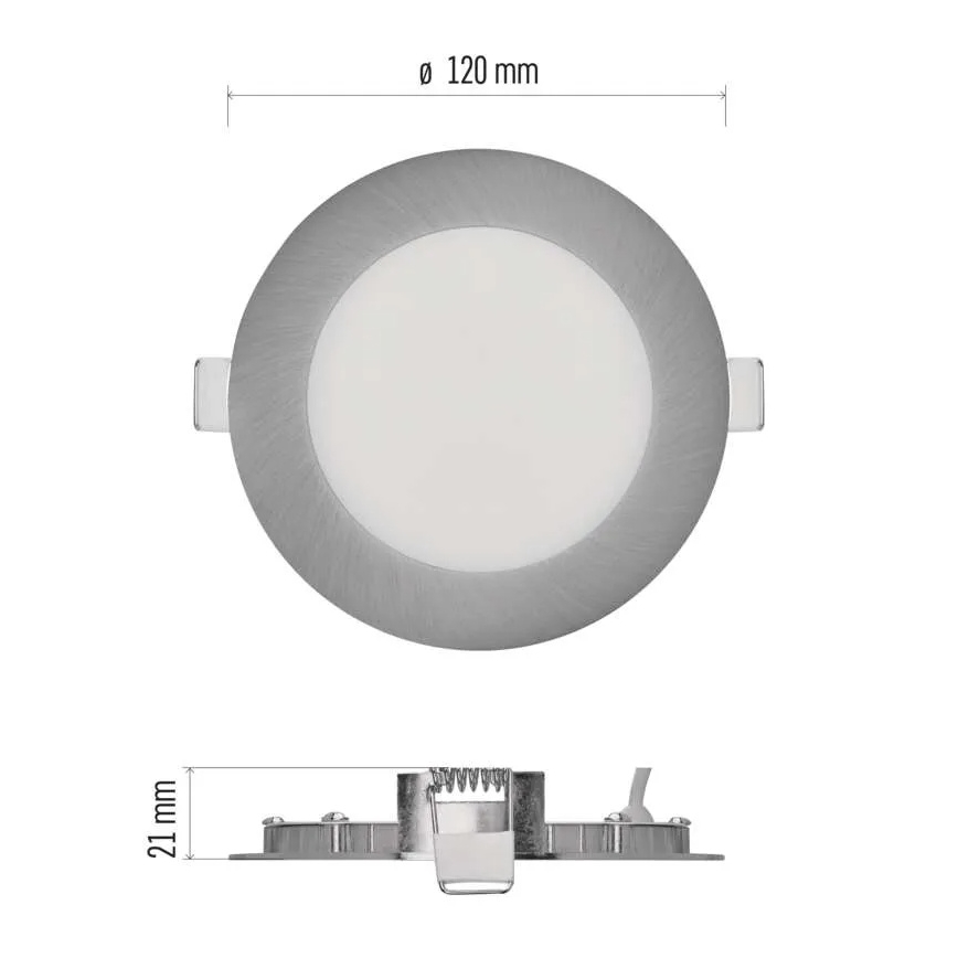 Εντοιχισμένο φωτιστικό οροφής LED NEXXO LED/7W/230V 3000/3500/4000K ασημί διάμ. 12 cm