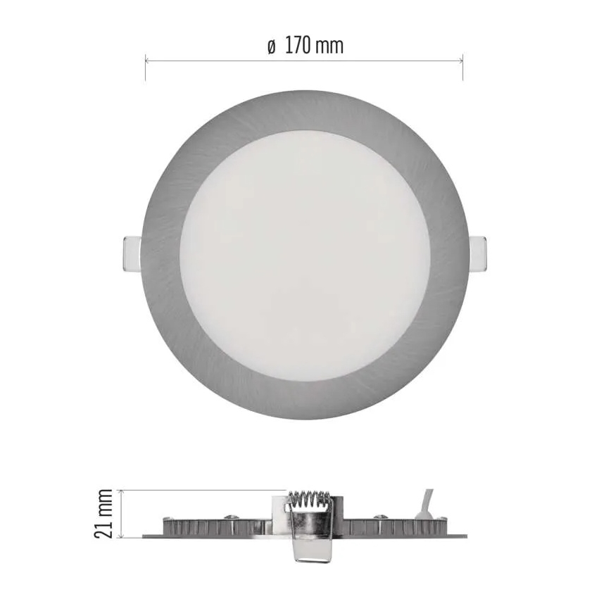 Εντοιχισμένο LED φωτιστικό NEXXO LED/12,5W/230V 3000/3500/4000K ασημί διάμ. 17 cm