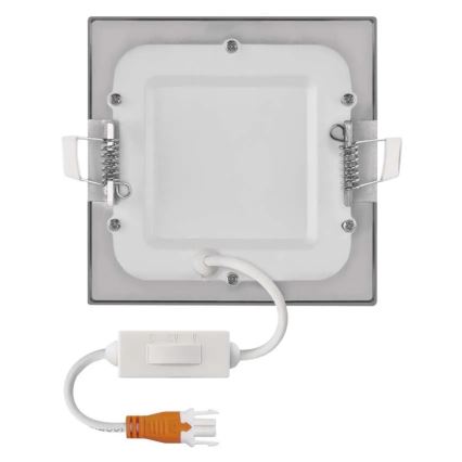 Εντοιχισμένο LED φωτιστικό NEXXO LED/7W/230V 3000/3500/4000K ασημί 12x12 cm