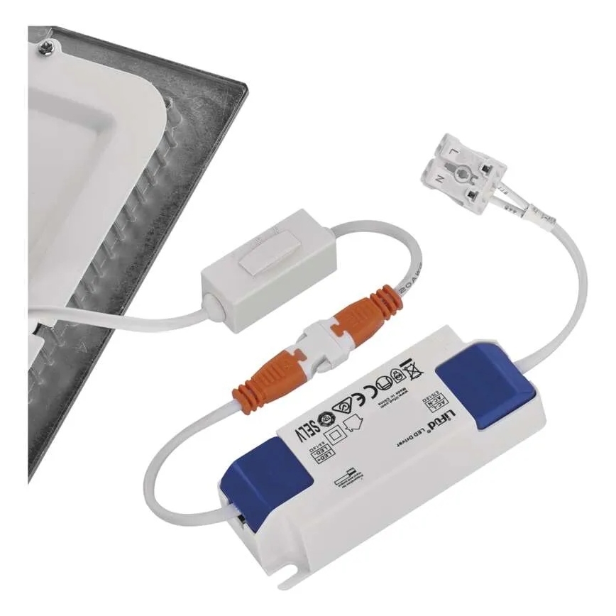 Εντοιχισμένο LED φωτιστικό NEXXO LED/7W/230V 3000/3500/4000K ασημί 12x12 cm