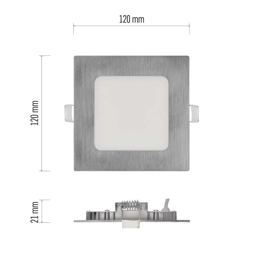 Εντοιχισμένο LED φωτιστικό NEXXO LED/7W/230V 3000/3500/4000K ασημί 12x12 cm