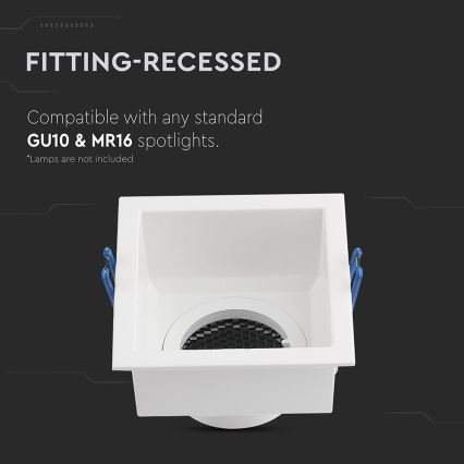 Εντοιχισμένο φωτιστικό GU10 9x9 εκ. λευκό