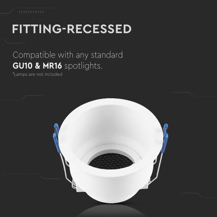 Εντοιχιζόμενο φωτιστικό GU10 διάμετρος 9 εκ. λευκό