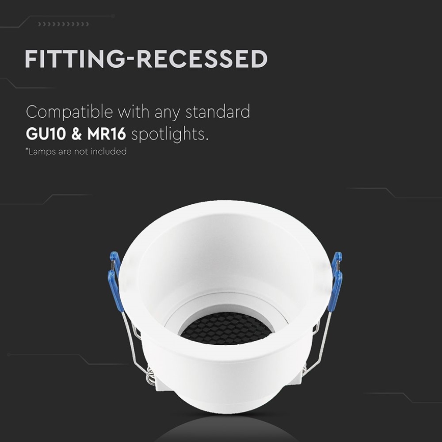 Εντοιχιζόμενο φωτιστικό GU10 διάμετρος 9 εκ. λευκό