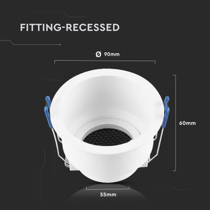 Εντοιχιζόμενο φωτιστικό GU10 διάμετρος 9 εκ. λευκό